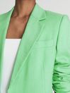 Reiss Green Gracey Single Breasted Blazer