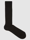 Reiss Black Fela Ribbed Socks