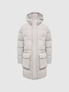 Reiss Stone Skye Hooded Mid Length Puffer Jacket