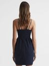 Reiss Navy Justine Halston Embellished Strap Mini Dress
