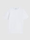 Reiss White Preston Honeycomb Crew Neck T-shirt
