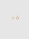 Reiss Gold Arabella Crystal Embellished Hoop Earrings