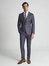 Reiss Airforce Blue Hiked Single Breasted Wool Blazer