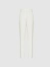 Reiss Cream Etna Flared Tailored Trousers