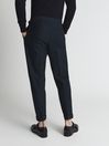Reiss Navy Borough Relaxed Fit Twill Trousers