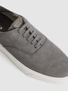 Reiss Grey Acer Nubuck Lace-Up Trainers