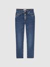 Reiss Mid Blue Bailey Petite Mid Rise Slim Cropped Jeans