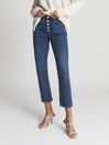 Reiss Mid Blue Bailey Petite Mid Rise Slim Cropped Jeans