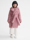 Reiss Pink Theo Junior Teddy Coat
