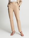 Reiss Camel Brooke Petite Tapered Mixer Trousers