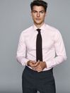 Reiss Pink Remote Slim Fit Single Cuff Shirt
