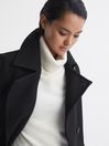 Reiss Black Maisie Wool Blend Double Breasted Coat