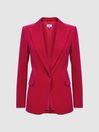 Reiss Pink Rosa Velvet Single Breasted Suit Blazer