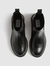 Reiss Black Thea Boots Leather Chelsea Boots