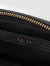 Reiss Black Cleo Leather Crossbody Camera Bag