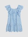 Reiss Blue Sia Jr Lace Mini Dress