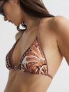 Reiss Tan Tina Printed Bikini Top