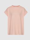 Reiss Peach Tereza Cotton-Jersey T-shirt