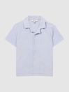Reiss Lilac Johnson Junior Short Sleeve Cuban Collar Shirt