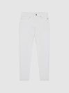 Reiss White Lux Mid Rise Skinny Jeans