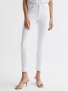 Reiss White Lux Mid Rise Skinny Jeans