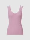 Reiss Pink Sabrina Double Strap Knitted Vest