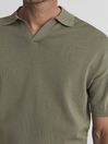 Reiss Sage Larks Open Collar Polo T-Shirt