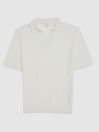 Reiss Bianco Duchie Merino Wool Open Collar Polo Shirt
