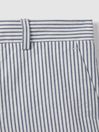 Reiss Soft Blue Barr Junior Seersucker Striped Adjuster Shorts