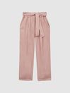 Reiss Pink Joanie Junior Paper Bag Cargo Trousers