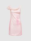 Reiss Abstract Sorbet Lydia Halston Sequin Fitted Mini Dress