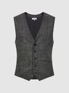 Reiss Charcoal Croupier Slim Fit Wool Waistcoat