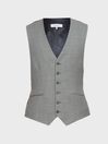 Reiss Soft Grey Lowry Birdseye Waistcoat