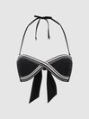 Reiss Black Raven Bandeau Colourblock Bikini Top