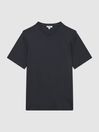 Reiss Charcoal Holt Jersey Crew Neck Short Sleeve T-Shirt