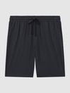 Reiss Charcoal Walcot Jersey Drawstring Shorts
