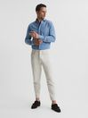 Reiss Stone Hammond Brushed Cotton Relaxed Fit Trousers