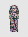 Florere Floral Long Sleeve Midi Dress