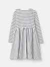 Joules Nancy White Long Sleeve Jersey Dress With Pockets