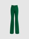 Reiss Dark Green Flo Petite Flared Trousers