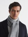 Reiss Monochrome Clay Wool-Blend Dogtooth Scarf