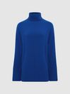 Reiss Blue Sarah Cashmere Blend Roll Neck Jumper