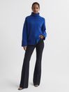 Reiss Blue Sarah Cashmere Blend Roll Neck Jumper