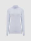 Reiss Light Blue Phoebe Second Skin Roll Neck Top