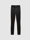 Reiss Black Hoxton PAIGE Coated Skinny Jeans
