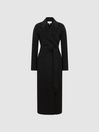 Reiss Black Honor 100% Cashmere Wool Blindseam Long Coat