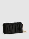 Reiss Black Camille Velvet Twisted Clutch Bag