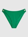 Reiss Green Iris Button Detail Bikini Briefs
