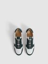 Reiss Ecru Aira Low Top Leather Trainers