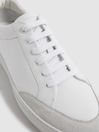 Reiss White Ashley Low Top Leather Trainers